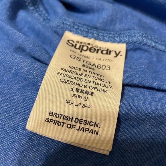 SuperDry “Record Shop” ladies blue tee sz L - Picture 5 of 9